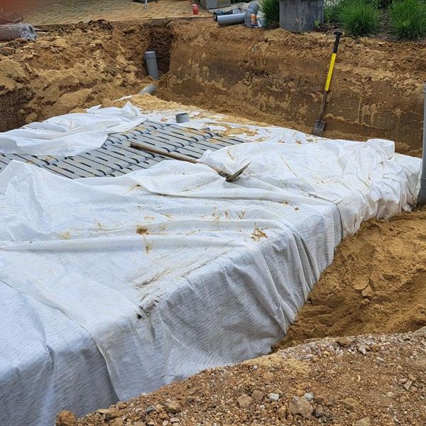 Primeur in Limburg, toepassing van beDrain/Bufferblock | Façade Beton