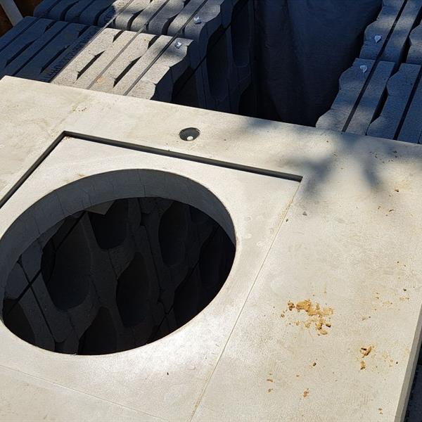 Primeur in Limburg, toepassing van beDrain/Bufferblock | Façade Beton